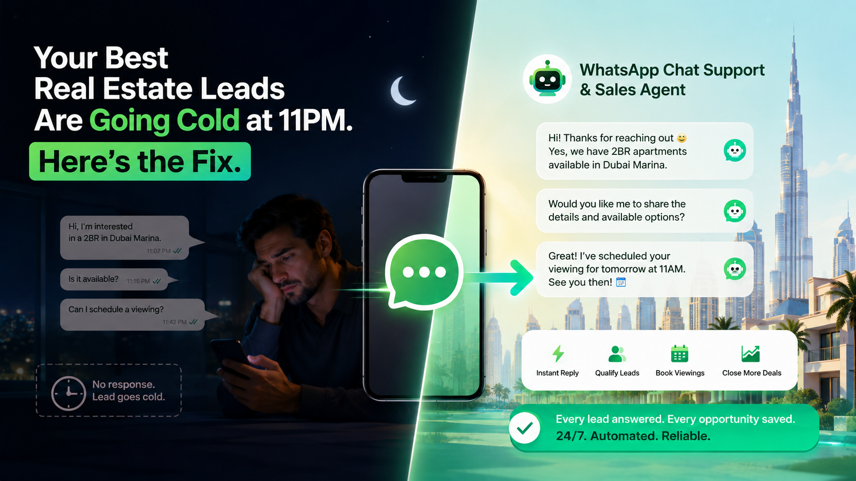 Your Best Real Estate Leads Are Going Cold at 11PM. Here's the Fix.